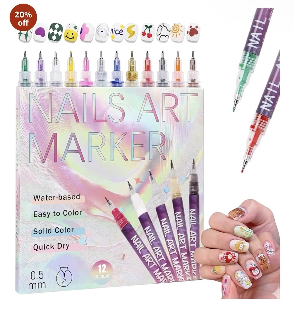 REVRO 12 Colors DIY Nail Art Pens Set