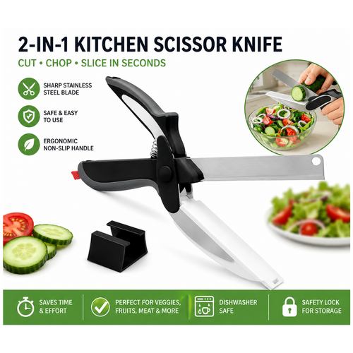 2-in-1 Kitchen Scissor Knife